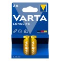 Батарейка AA лужна ,Longlife, блістер, 2 шт. Varta (04106101412)