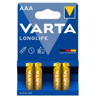 Батарейка AAA лужна, Longlife, блістер, 4 шт. Varta (04103101414)