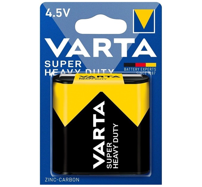 Батарейка 3R12P вугільно-цинкова, Super Heavy Duty, плівка, 1 шт. Varta (02012101301)