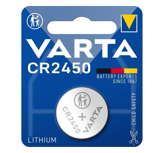 Батарейка CR2450 літієва, блістер, 1 шт. Varta (06450101401)