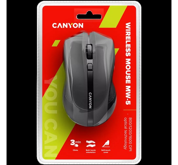 Миша бездротова оптична MW-5 чорна Canyon (CNE-CMSW05B)
