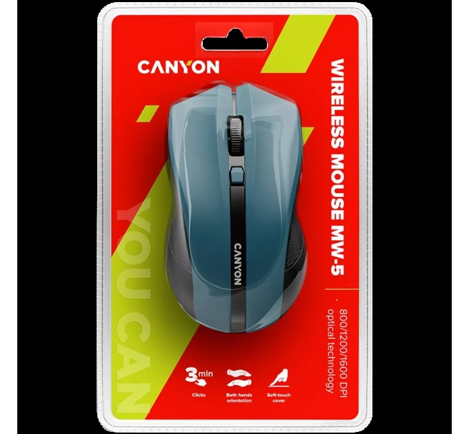 Миша бездротова оптична MW-5 синя Canyon (CNE-CMSW05BL)