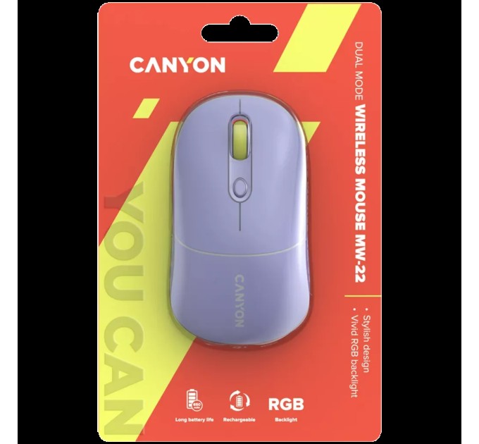Миша бездротова оптична MW-22 лавандова Canyon (CNS-CMSW22ML)