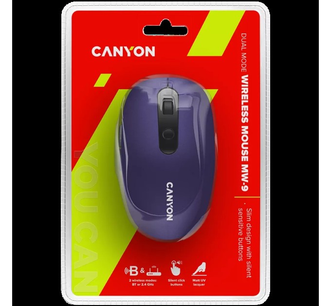 Миша бездротова оптична MW-9 фіолетова Canyon (CNS-CMSW09V)