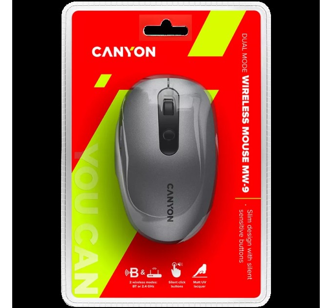 Миша бездротова оптична MW-9 сіра Canyon (CNS-CMSW09DG)