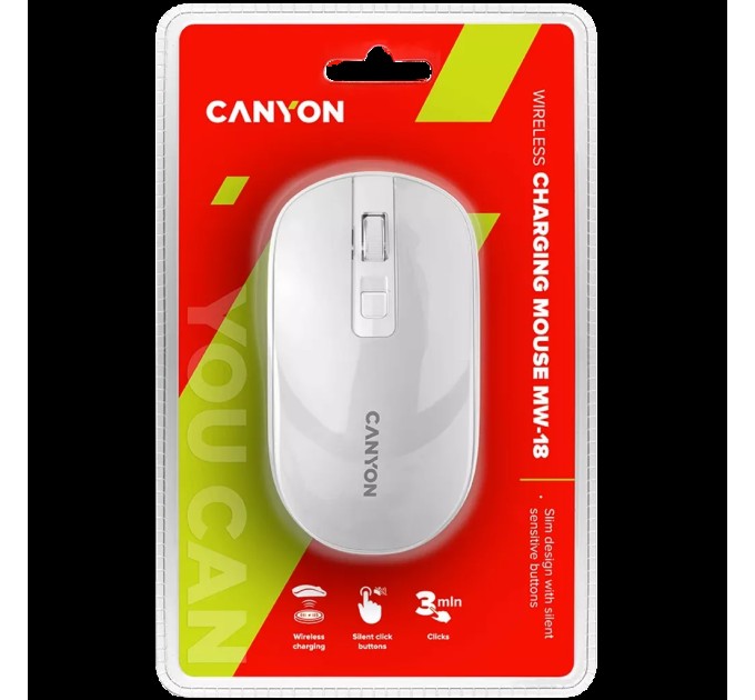 Миша бездротова оптична MW-18 біла Canyon (CNS-CMSW18PW)