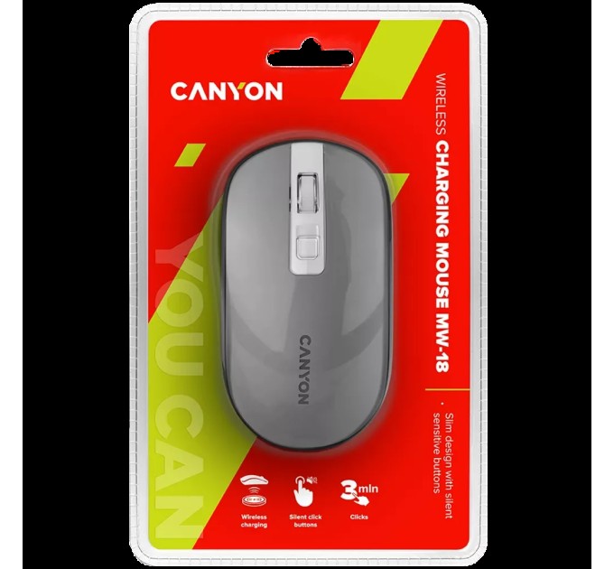 Миша бездротова оптична MW-18 темно-сіра Canyon (CNS-CMSW18DG)