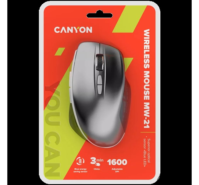 Миша бездротова оптична MW-21 темно-сіра Canyon (CNS-CMSW21DG)