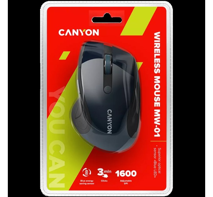 Миша бездротова оптична MW-01 синьо-сіра Canyon (CNS-CMSW01BL)