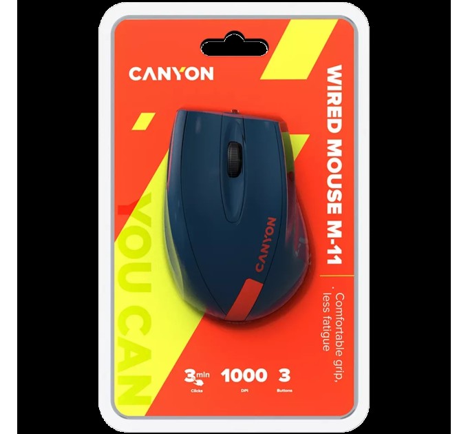 Миша USB оптична M-11 синьо-червона Canyon (CNE-CMS11BR)