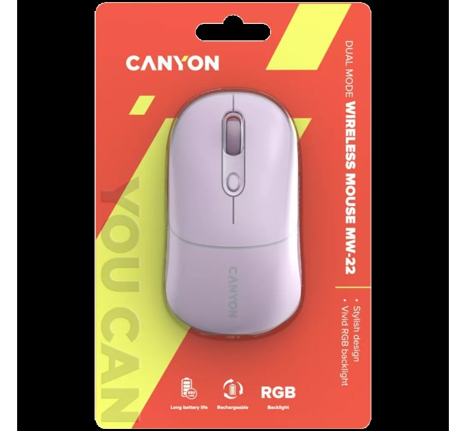 Миша бездротова оптична MW-22 рожева Canyon (CNS-CMSW22PR)