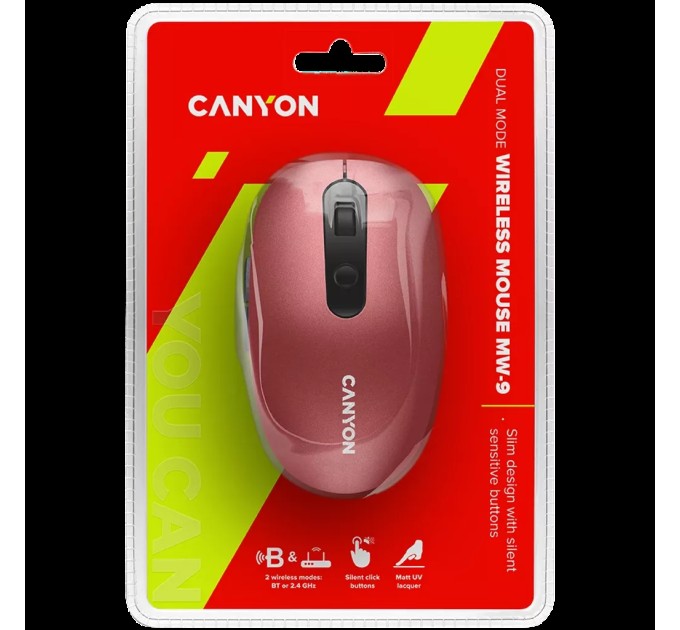 Миша бездротова оптична MW-9 червона Canyon (CNS-CMSW09R)