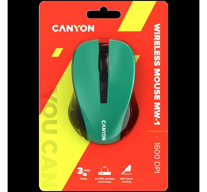 Миша бездротова оптична MW-12 зелена Canyon (CNE-CMSW1GR)