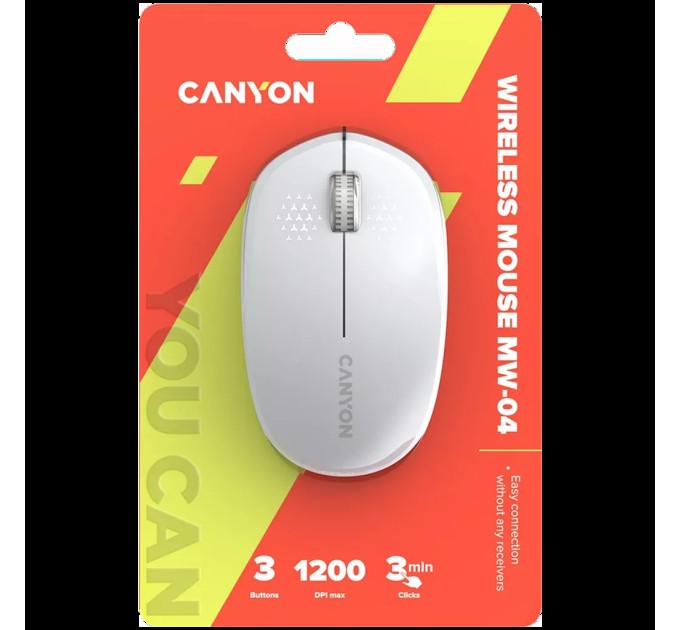 Миша бездротова оптична MW-04 біла Canyon (CNS-CMSW04W)