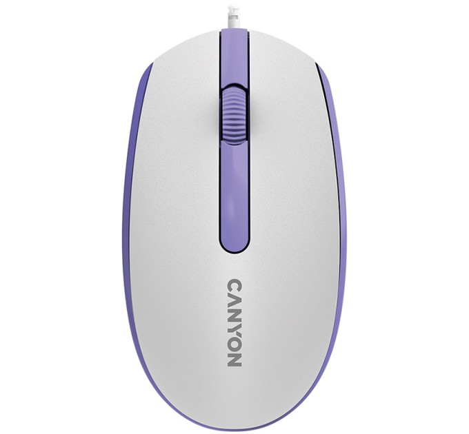 Миша USB оптична M-10 біло-лавандова Canyon (CNE-CMS10WL)