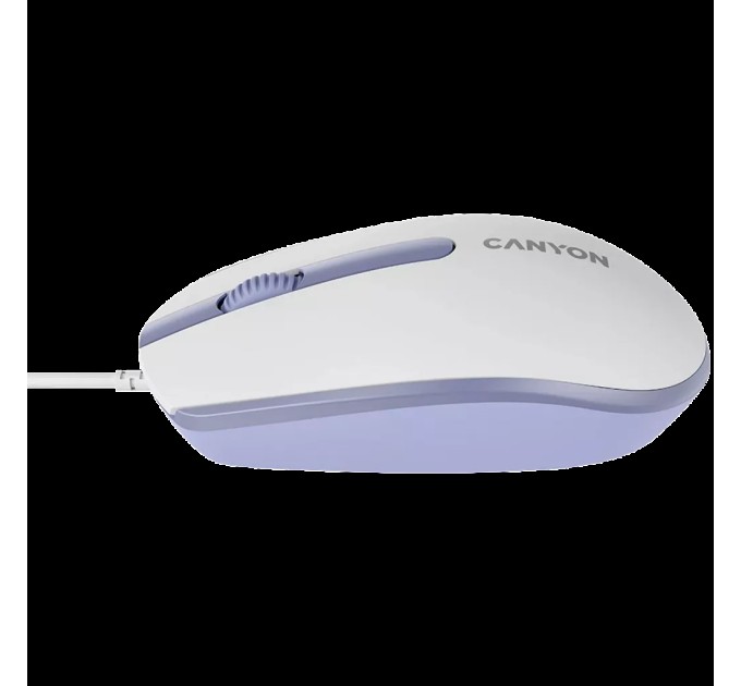 Миша USB оптична M-10 біло-лавандова Canyon (CNE-CMS10WL)