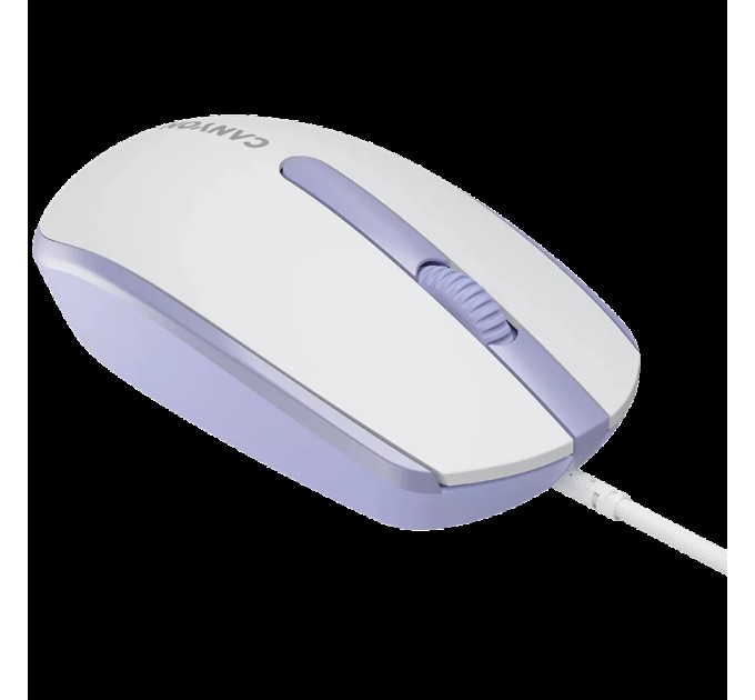 Миша USB оптична M-10 біло-лавандова Canyon (CNE-CMS10WL)