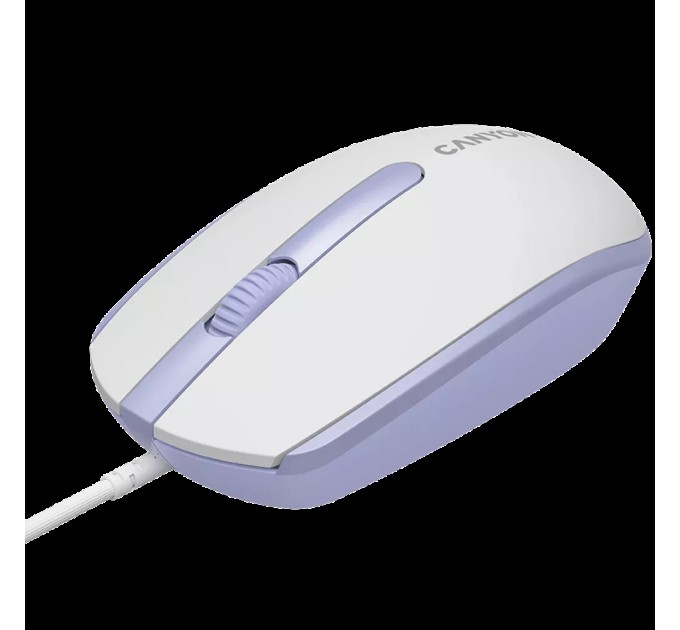 Миша USB оптична M-10 біло-лавандова Canyon (CNE-CMS10WL)