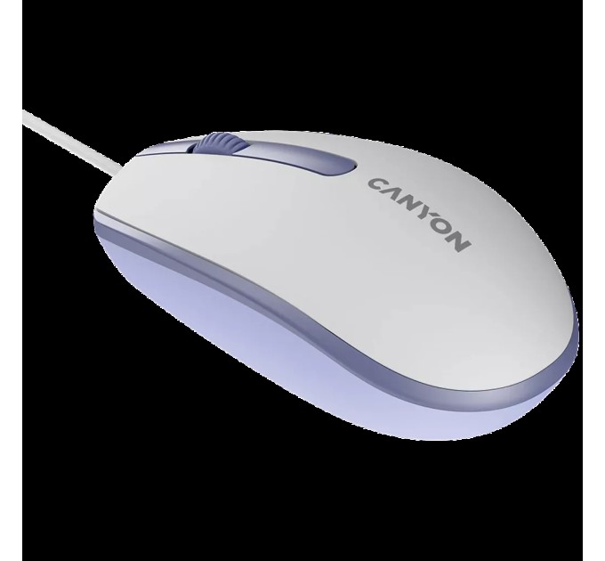 Миша USB оптична M-10 біло-лавандова Canyon (CNE-CMS10WL)