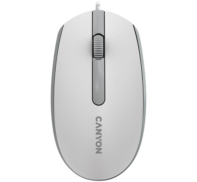 Миша USB оптична M-10 біло-сіра Canyon (CNE-CMS10WG)
