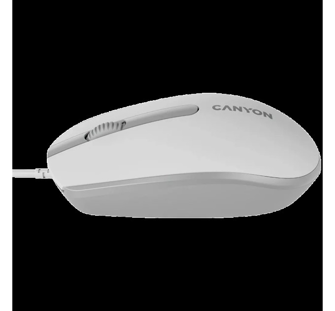 Миша USB оптична M-10 біло-сіра Canyon (CNE-CMS10WG)