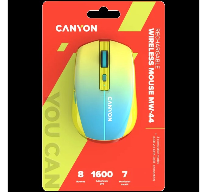 Миша бездротова оптична MW-44 жовто-синя Canyon (CNS-CMSW44UA)