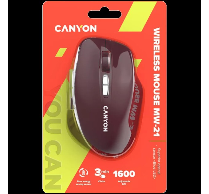 Миша бездротова оптична MW-21 червона Canyon (CNS-CMSW21BR)