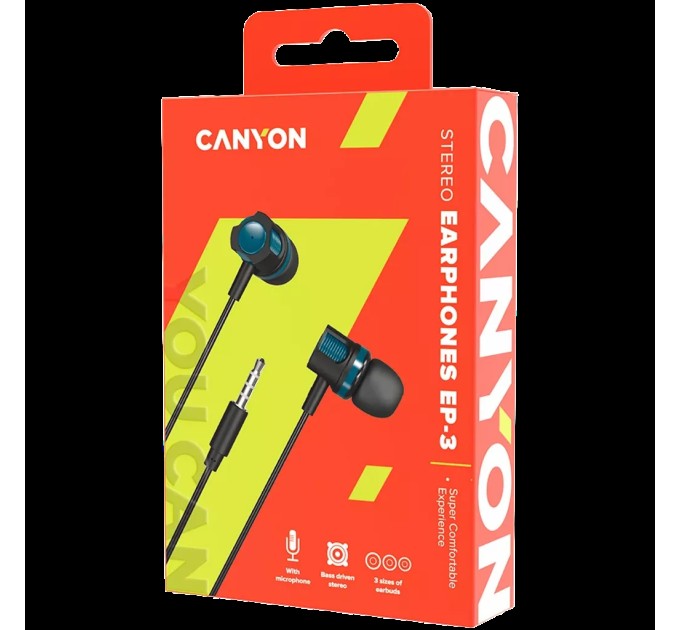 Навушники з мікрофоном EP-3 зелені Canyon (CNE-CEP3G)