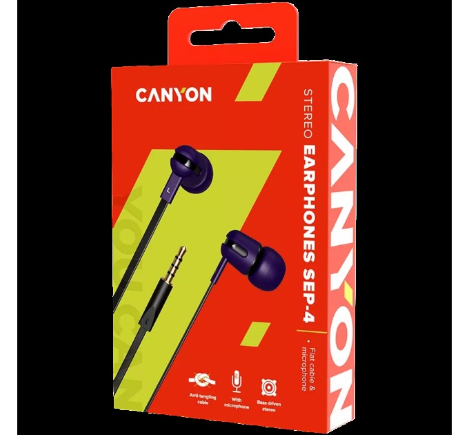 Навушники з мікрофоном SEP-4 фіолетові Canyon (CNS-CEP4P)
