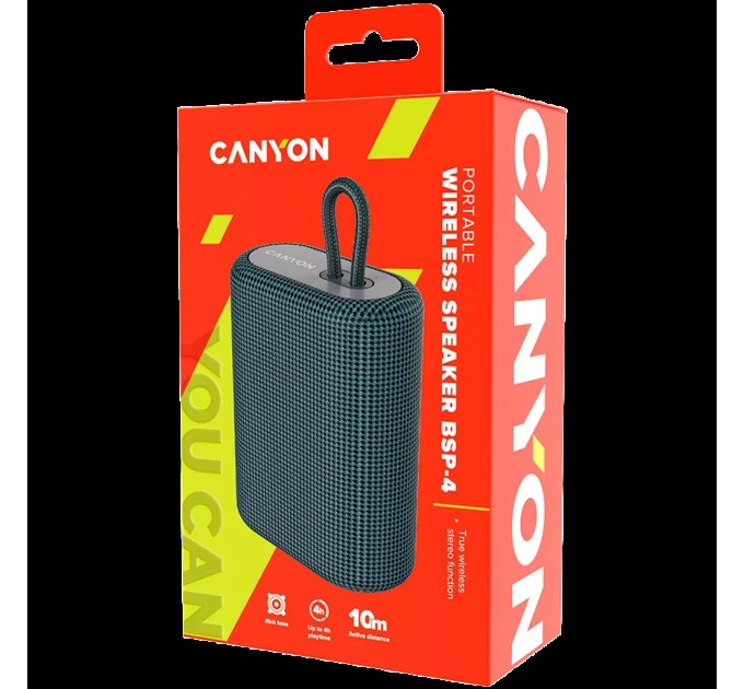 Колонка портативна бездротова BSP-4, темно-сіра Canyon (CNE-CBTSP4DG)