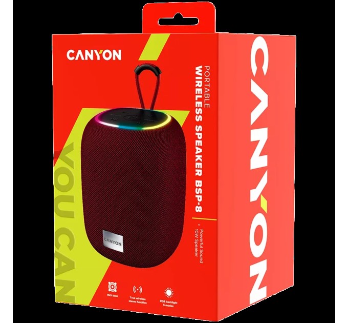 Колонка портативна бездротова BSP-8, червона Canyon (CNE-CBTSP8R)