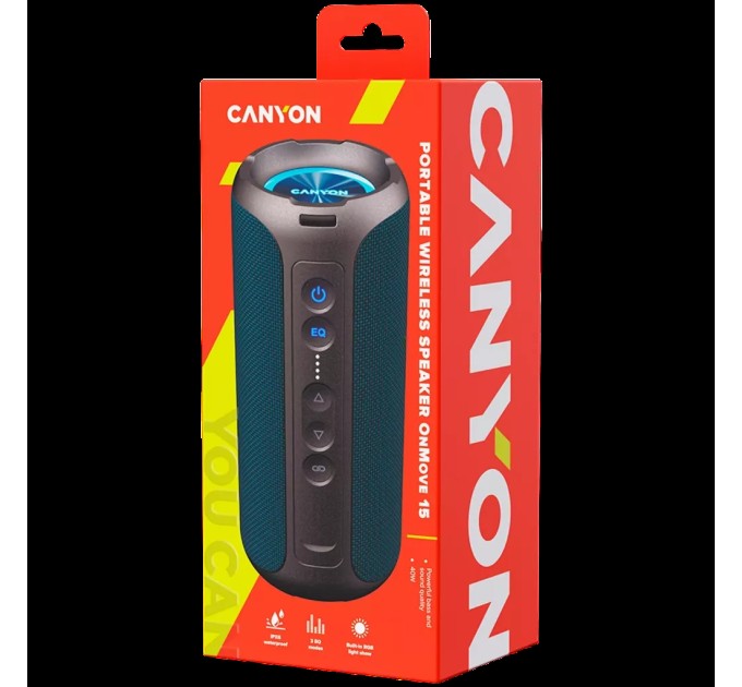 Колонка портативна бездротова OnMove 15, темно-синя Canyon (CNE-CBTSP15BK)