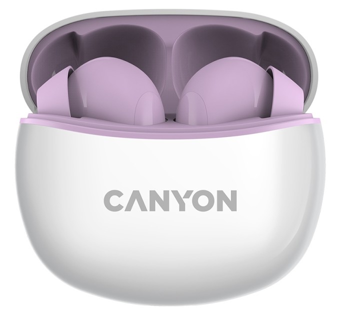 Навушники бездротові BT TWS-5 фіолетові Canyon (CNS-TWS5PU)
