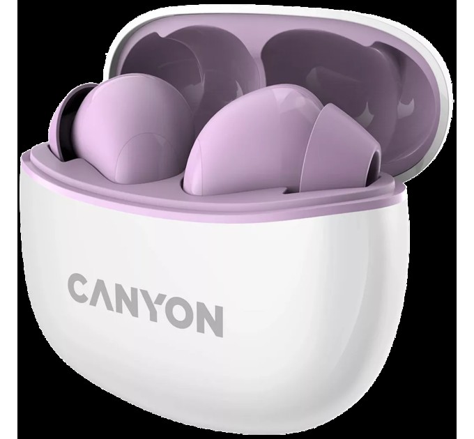 Навушники бездротові BT TWS-5 фіолетові Canyon (CNS-TWS5PU)