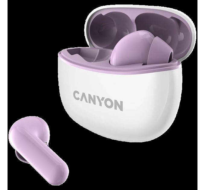 Навушники бездротові BT TWS-5 фіолетові Canyon (CNS-TWS5PU)