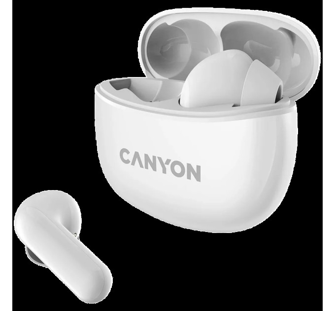Навушники бездротові BT TWS-5 білі Canyon (CNS-TWS5W)