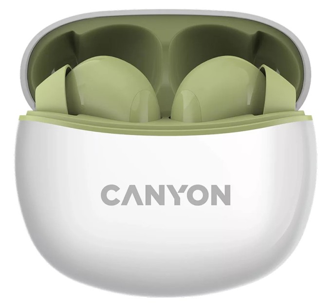 Навушники бездротові BT TWS-5 зелені Canyon (CNS-TWS5GR)