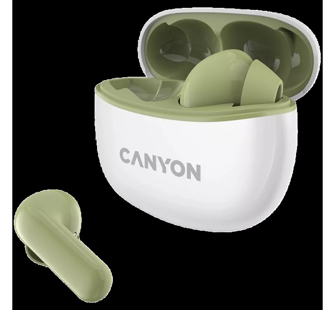 Навушники бездротові BT TWS-5 зелені Canyon (CNS-TWS5GR)