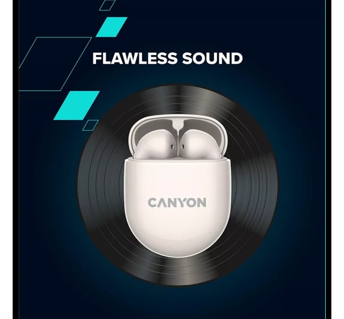 Навушники бездротові BT TWS-6 чорні Canyon (CNS-TWS6B)