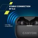 Навушники бездротові OnGo BT TWS-10 сірі Canyon (CNS-TWS10BK)