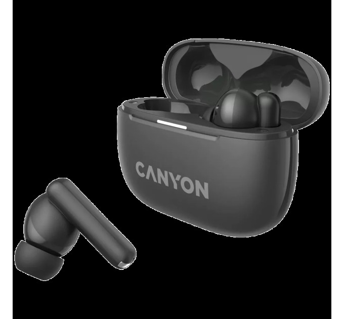 Навушники бездротові OnGo BT TWS-10 сірі Canyon (CNS-TWS10BK)