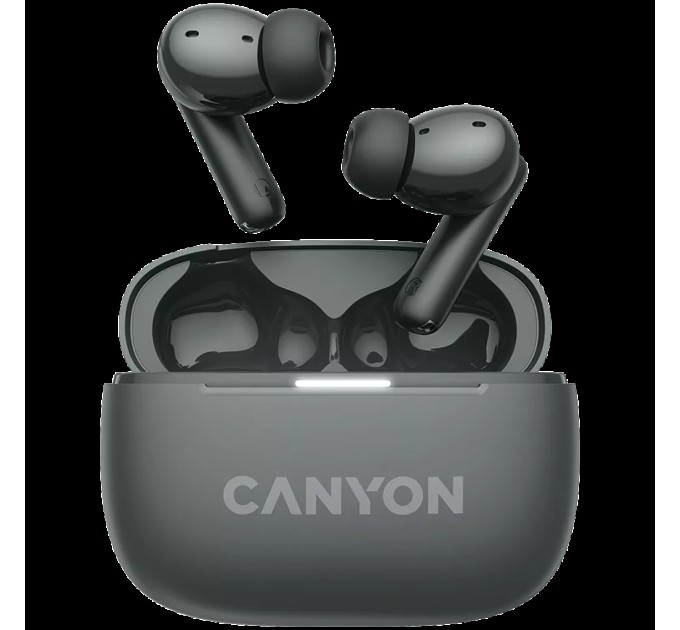 Навушники бездротові OnGo BT TWS-10 сірі Canyon (CNS-TWS10BK)