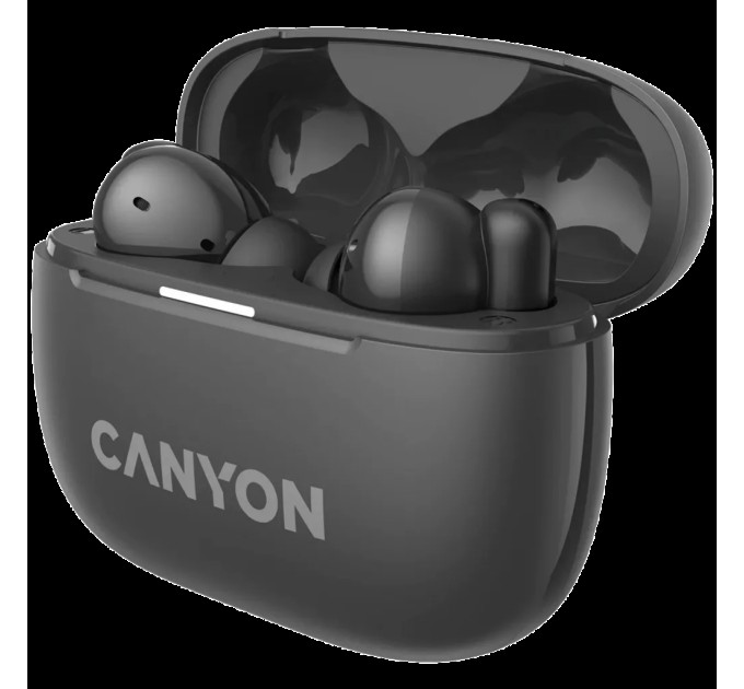 Навушники бездротові OnGo BT TWS-10 сірі Canyon (CNS-TWS10BK)