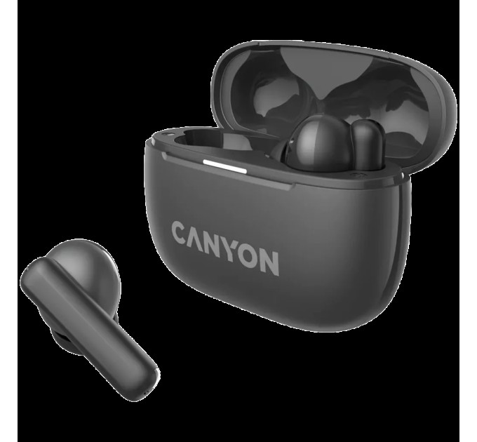 Навушники бездротові OnGo BT TWS-10 сірі Canyon (CNS-TWS10BK)
