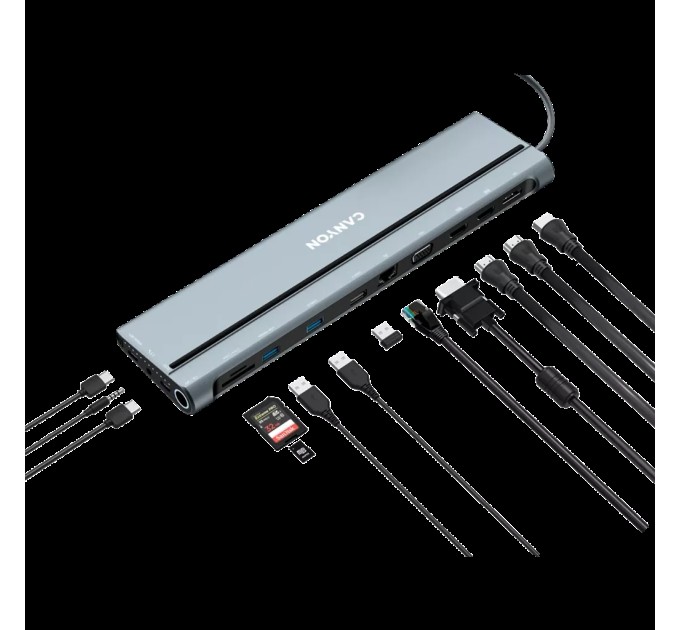 Хаб 14-в-1 мультипорт USB Type-C DS-90 Canyon (CNS-HDS90)
