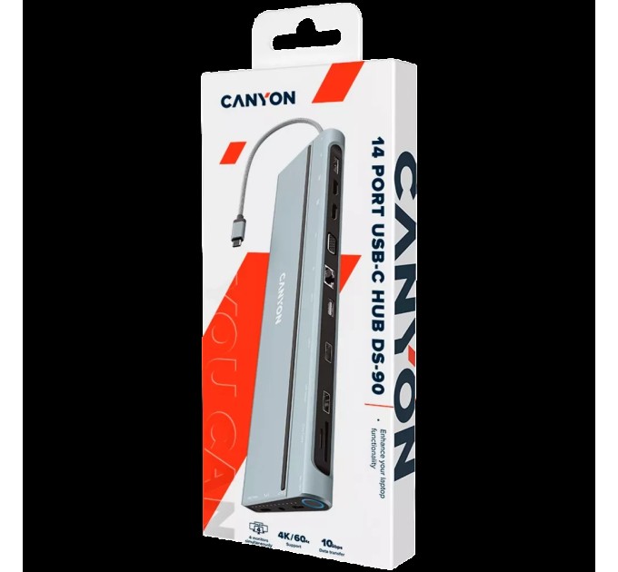 Хаб 14-в-1 мультипорт USB Type-C DS-90 Canyon (CNS-HDS90)