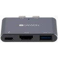 Хаб 3-в-1 мультипорт Thunderbolt 3 DS-1 Canyon (CNS-TDS01DG)