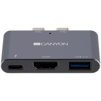 Хаб 3-в-1 мультипорт Thunderbolt 3 DS-1 Canyon (CNS-TDS01DG)