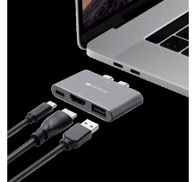 Хаб 3-в-1 мультипорт Thunderbolt 3 DS-1 Canyon (CNS-TDS01DG)
