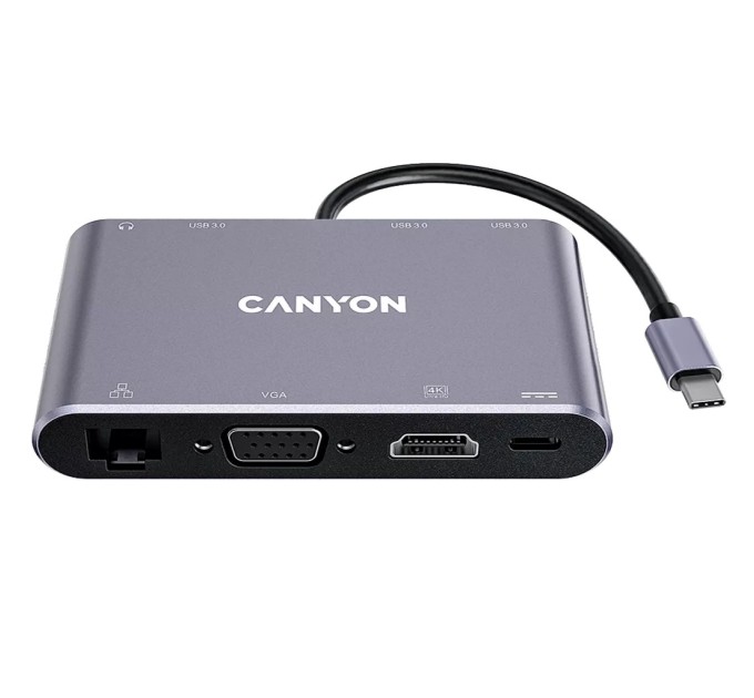 Хаб 8-в-1 мультипорт USB Type-C DS-14 Canyon (CNS-TDS14)
